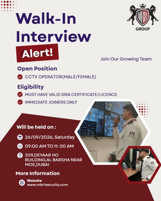 MBR1 Security Services Walk in Interview Poster