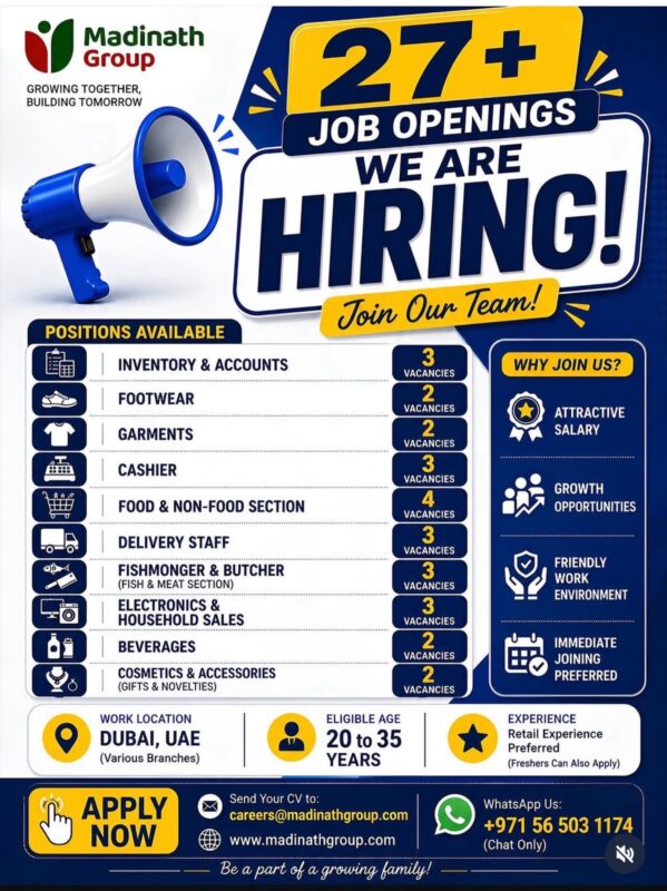 Madinath Group Recruitment Poster