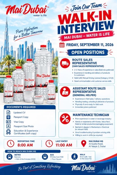 Mai Dubai Walk in Interview Poster