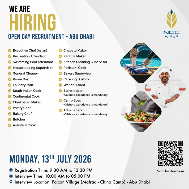 NCC Catering Open Day Recruitment Poster