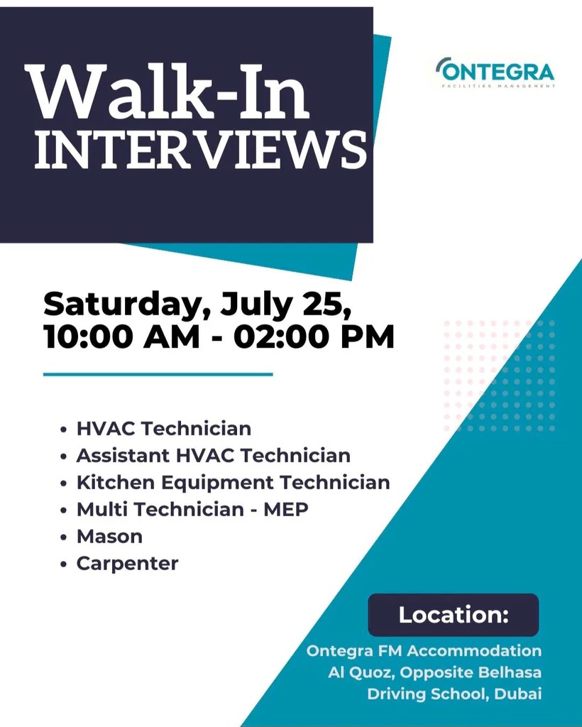 Ontegra Walk in Interview Poster