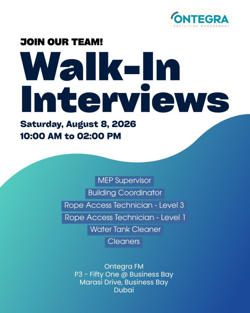 Ontegra Walk in Interview Poster