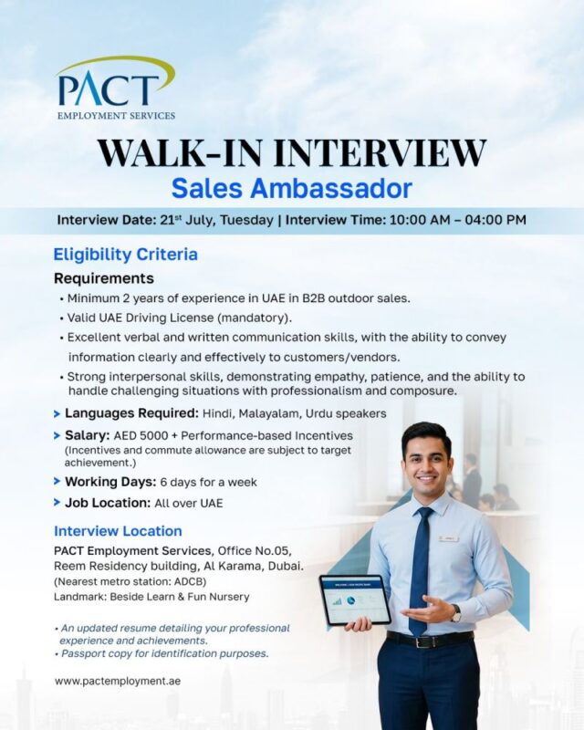 PACT Walk in Interview Poster