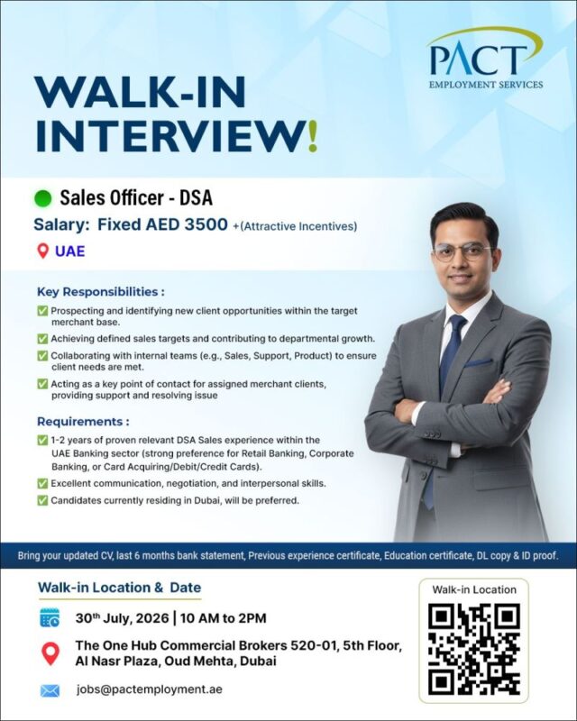 PACT Walk in Interview Poster