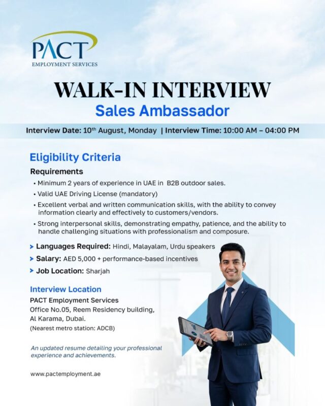 PACT Walk in Interview Poster