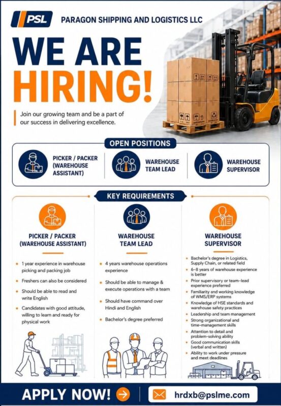 Paragon Shipping Recruitment Poster