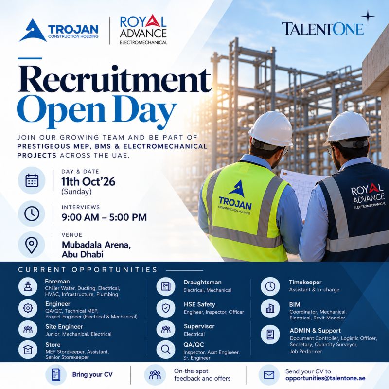 Trojan Construction Open Day Recruitment Poster