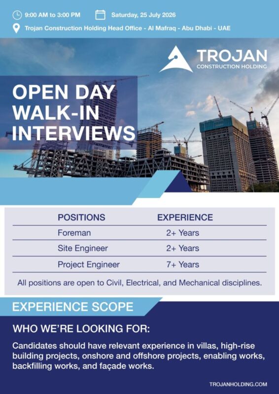 Trojan Construction Open Day Recruitment Poster