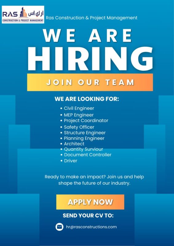 RAS Construction Recruitment Poster