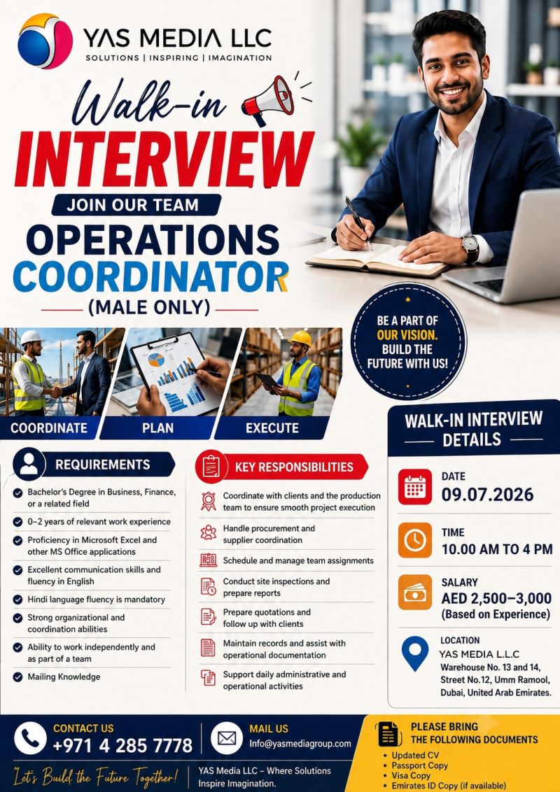 YAS Media Walk in Interview Poster