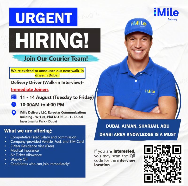 iMile Delivery Walk in Interview Poster
