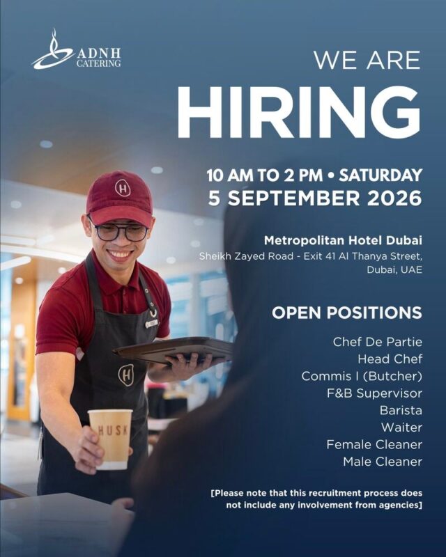 ADNH Catering Walk in Interview Poster