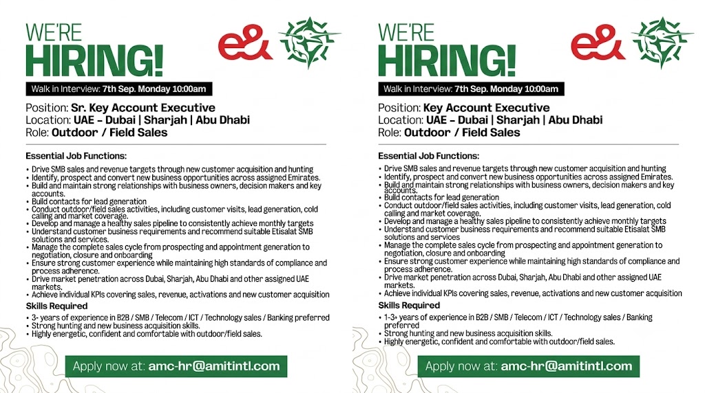 AMIT International Group Walk in Interview Poster