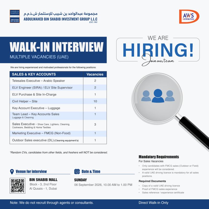 Abdulwahed Bin Shabib Walk in Interview Poster