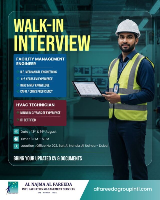 Al Najma Al Fareeda Walk in Interview Poster