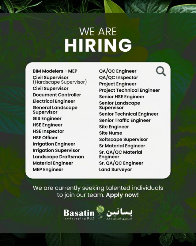 Basatin Landscaping Open Day Recruitment Poster