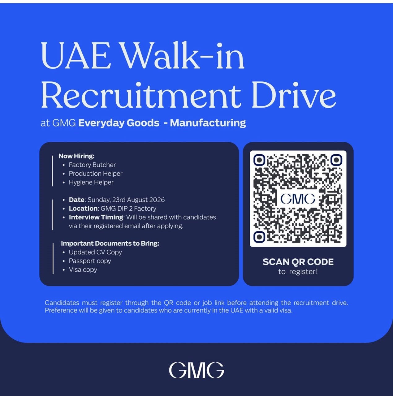 GMG Walk in Interview Poster