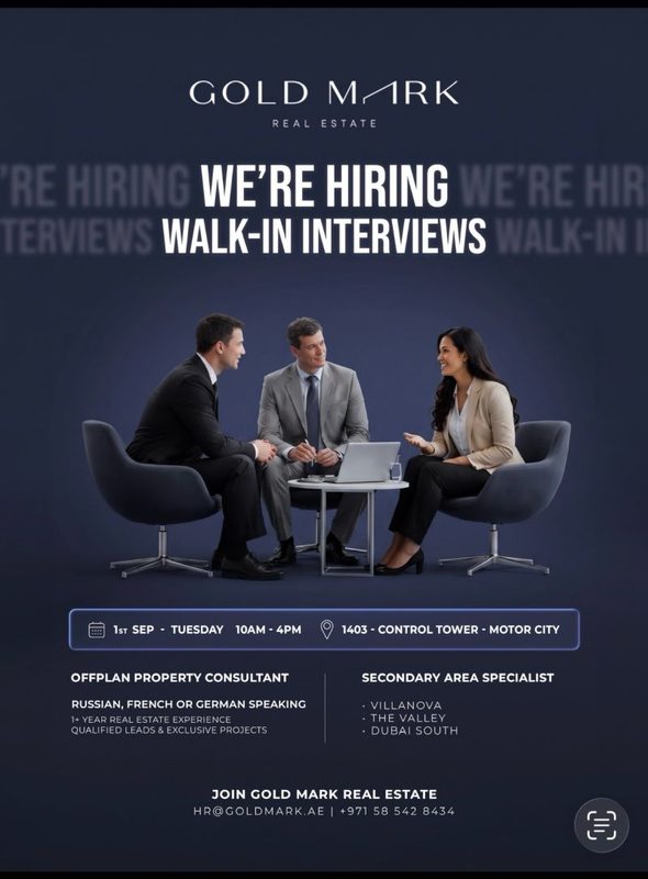 Gold Mark Real Estate Walk in Interview Poster