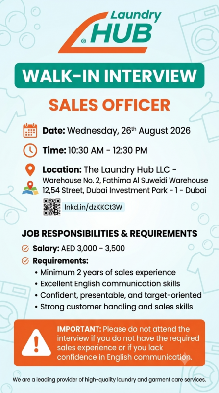 Laundry Hub Walk in Interview Poster