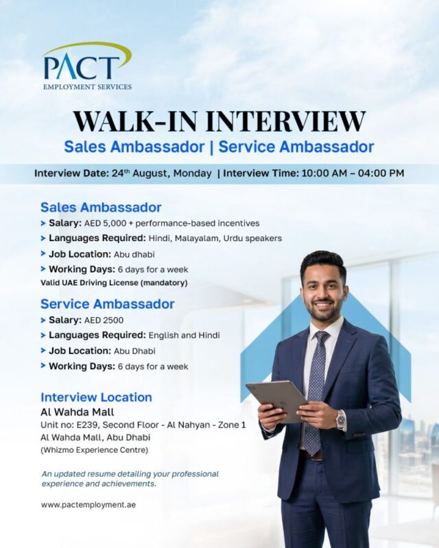 PACT Walk in Interview Poster