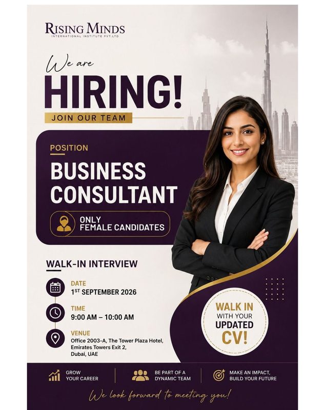Rising Minds Walk in Interview Poster