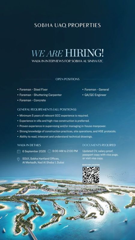 Sobha Al Siniya Walk in Interview Poster