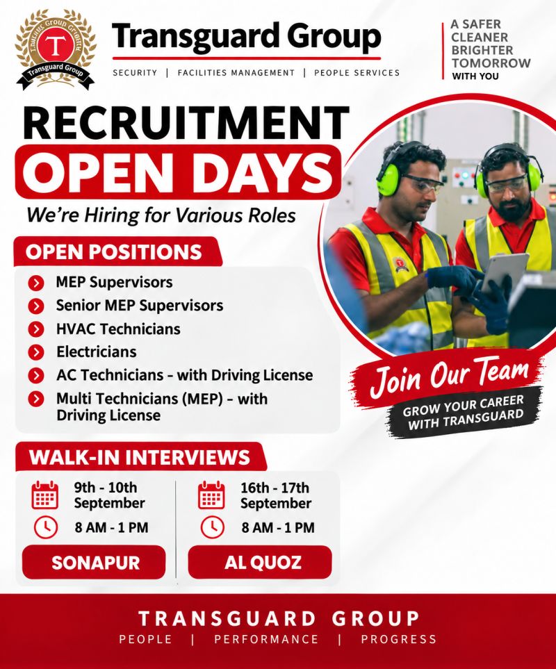 Transguard Group Open Day Recruitment Poster
