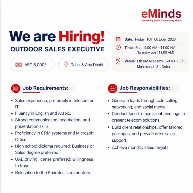 eMinds Walk in Interview Poster
