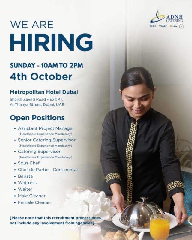 ADNH Catering Walk in Interview Poster
