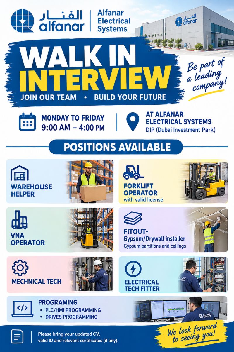 Alfanar Walk in Interview Poster