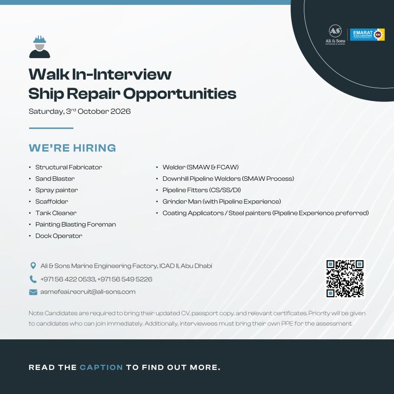 Ali & Sons Walk in Interview Poster
