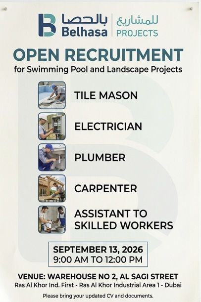 Belhasa Projects Open Recruitment Poster