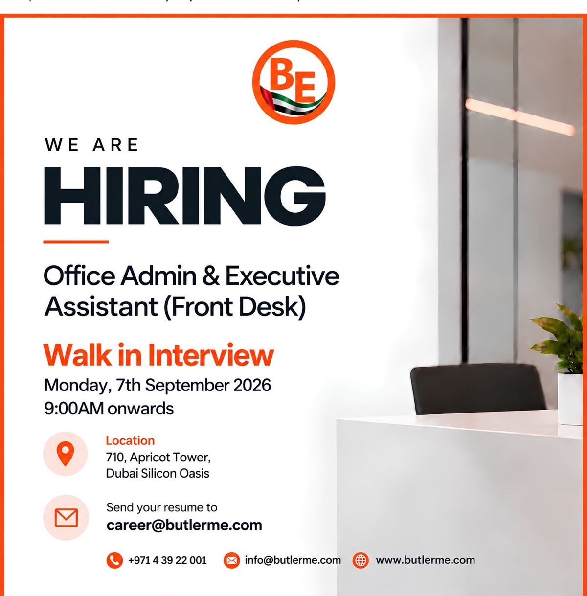 Butler Engineering Walk In Interview Poster