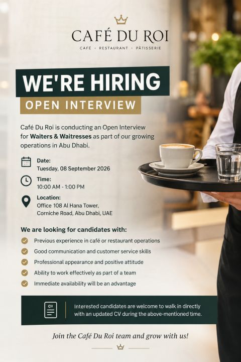 Cafe Du Roi Open Interview Poster