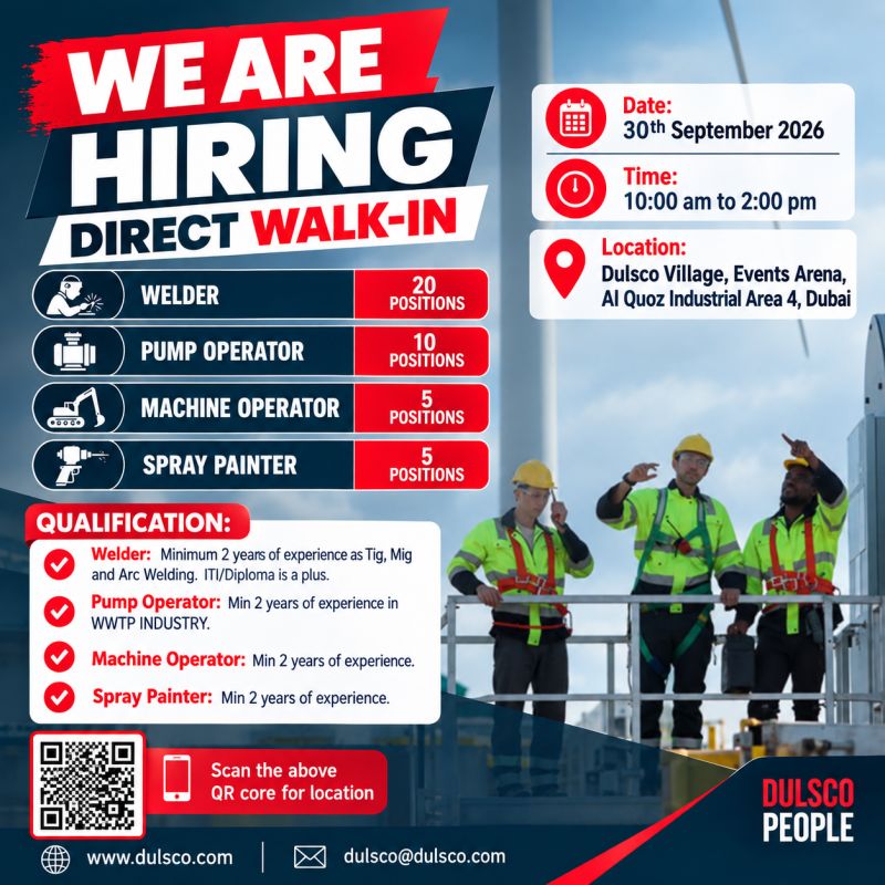 Dulsco Group Walk in Interview Poster