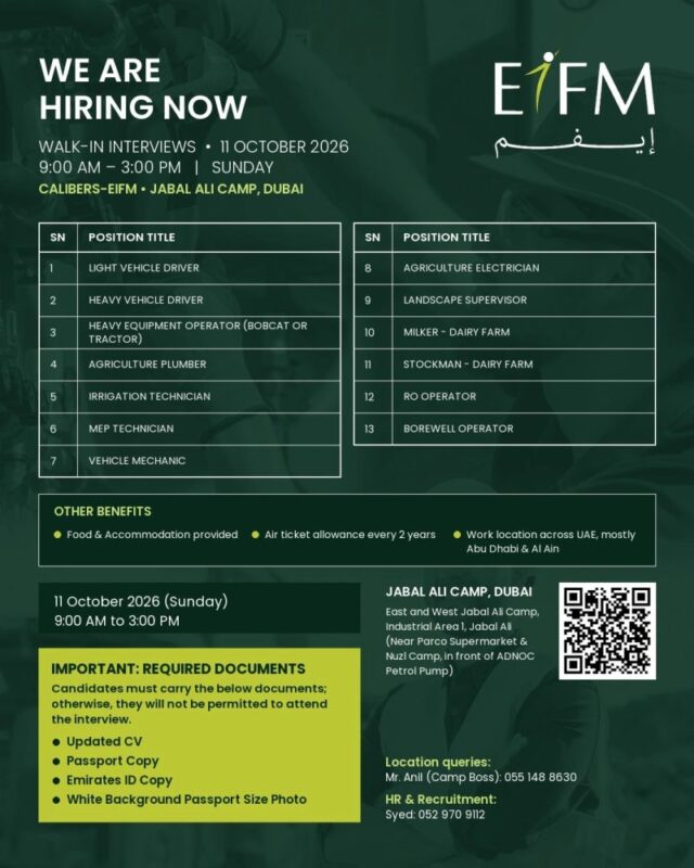 EIFM Walk in Interview Poster