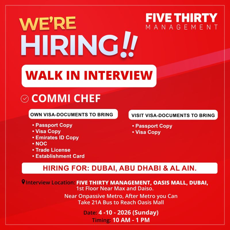Five Thirty Management Walk in Interview Poster