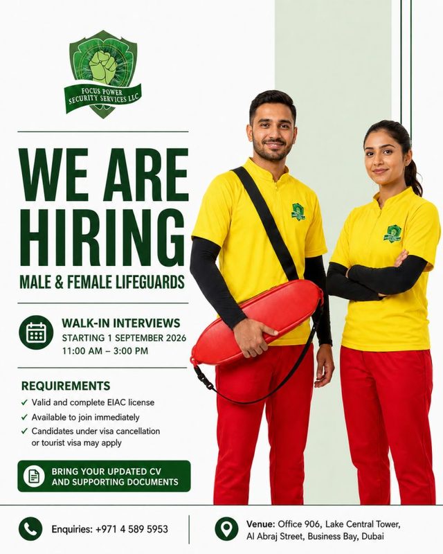 Focus Power Security Services Walk in Interview Poster