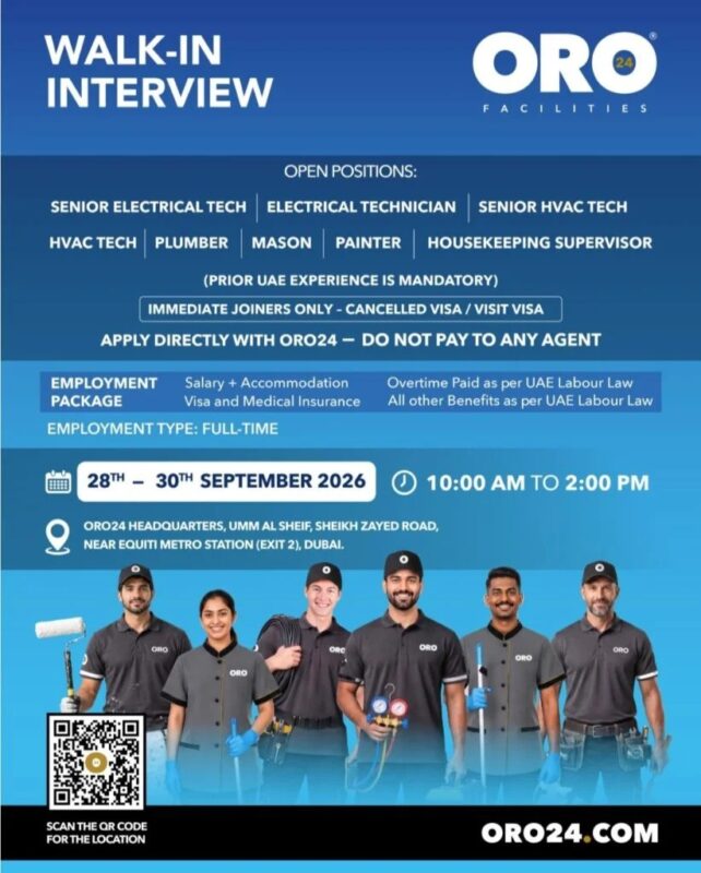 ORO24 Facilities Walk in Interview Poster