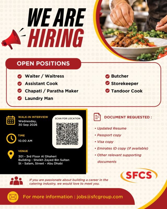 SFC Group Walk in Interview Poster