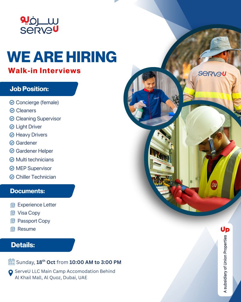 ServeU Walk in Interview Poster