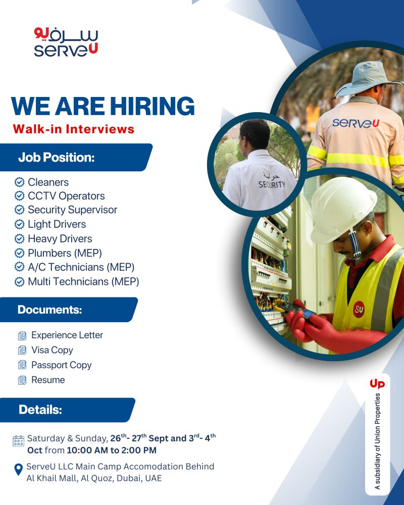 ServeU Walk in Interview Poster