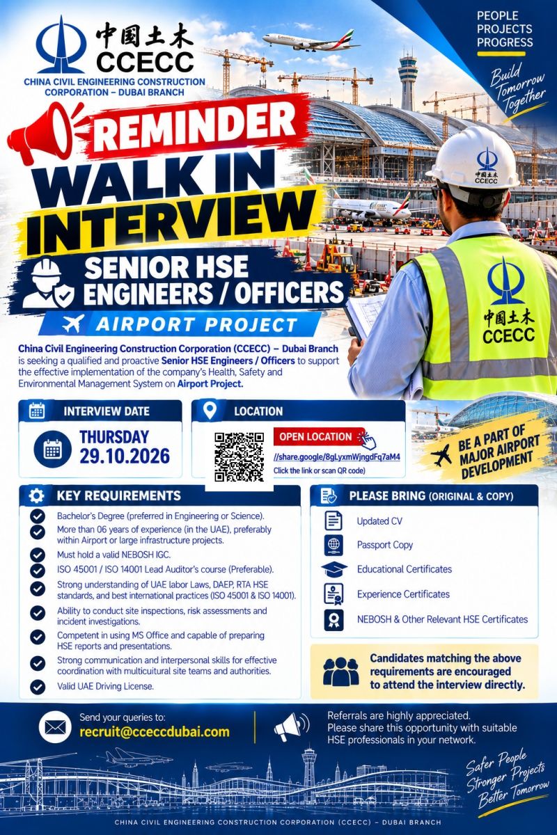 CCECC Walk in Interview Poster