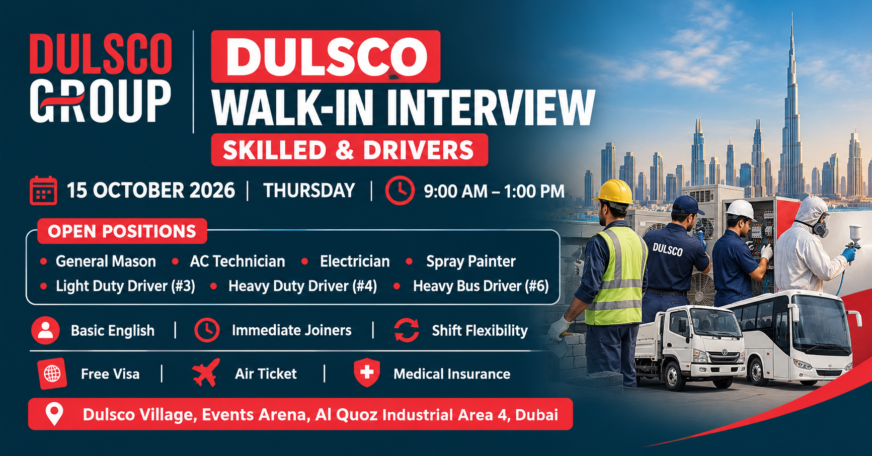 Dulsco Group Walk in Interview Poster