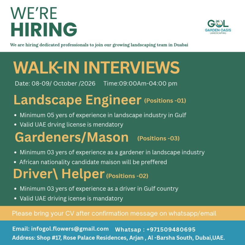 Garden Oasis Landscaping Walk in Interview Poster