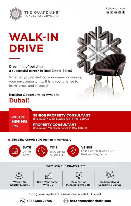 Guardians Real Estate Advisory Walk in Interview Poster