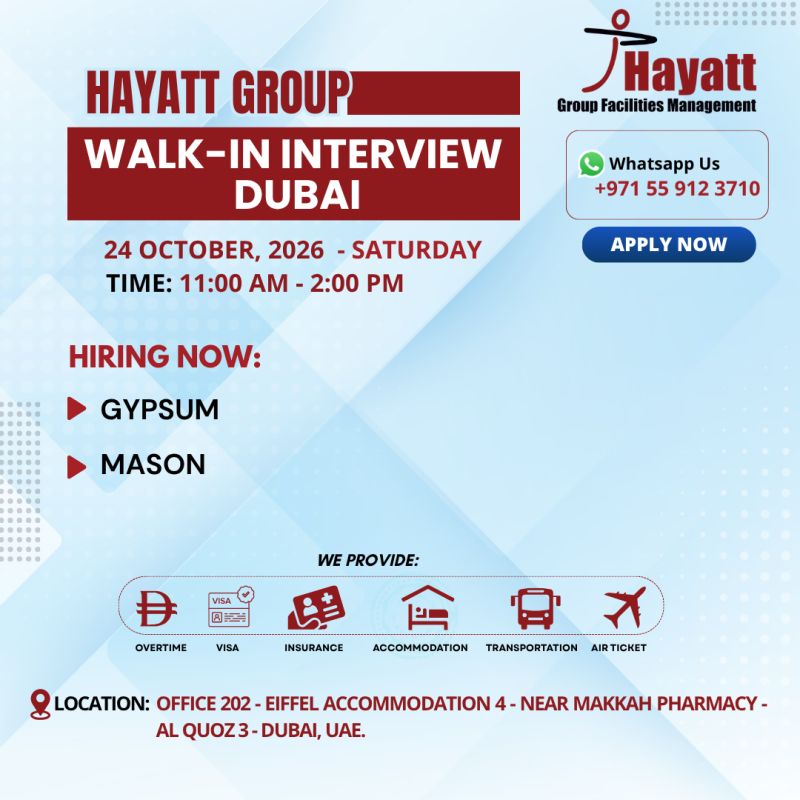 Hayatt Group Walk in Interview Poster
