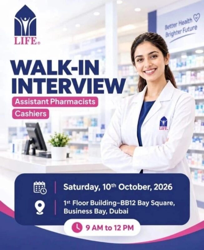 Life Pharmacy Walk in Interview Poster