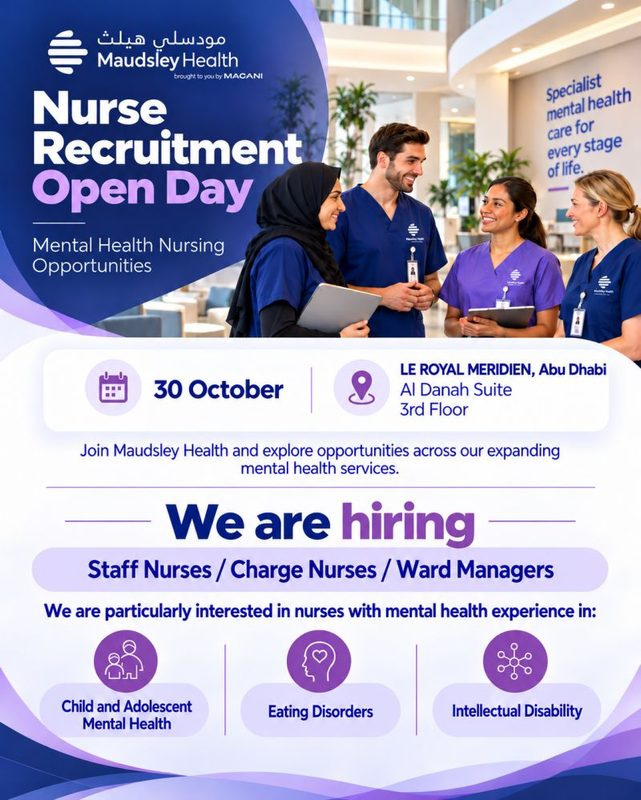 Maudsley Health Recruitment Open Day Poster