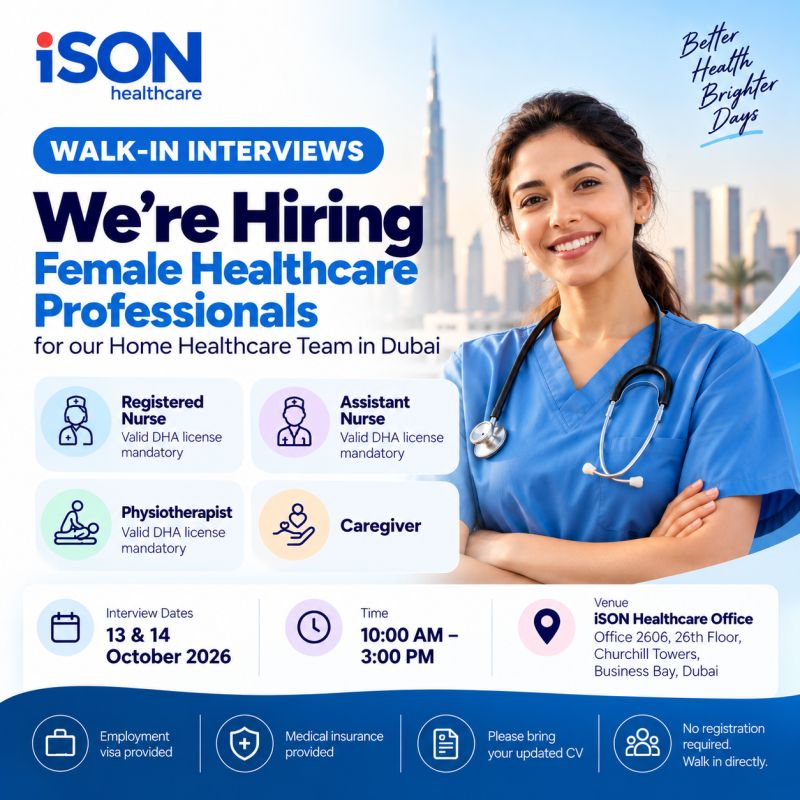 iSON Healthcare Walk in Interview Poster